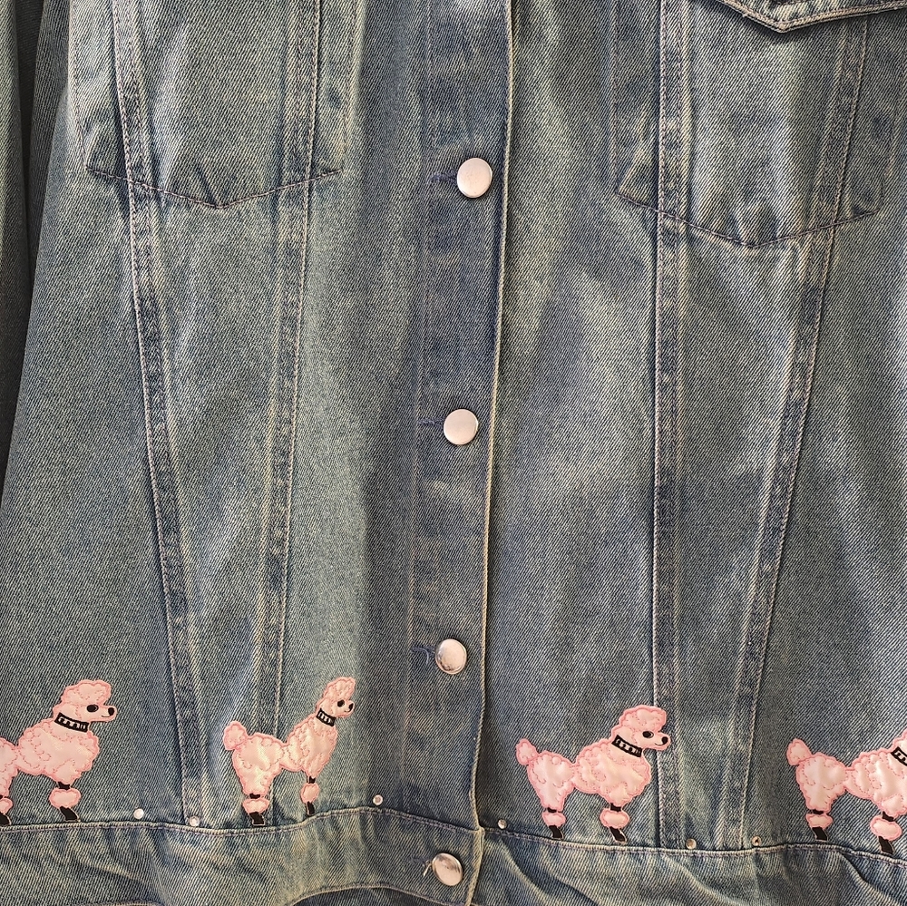 Classic Poodle Rhinestone Jean Jacket